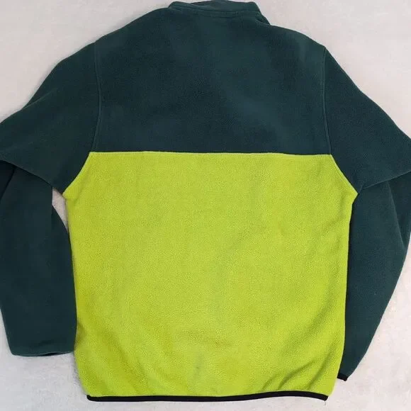 Patagonia‎ Synchilla Snap T Mens Two Tone Green Pullover Fleece Sweater Size Sm